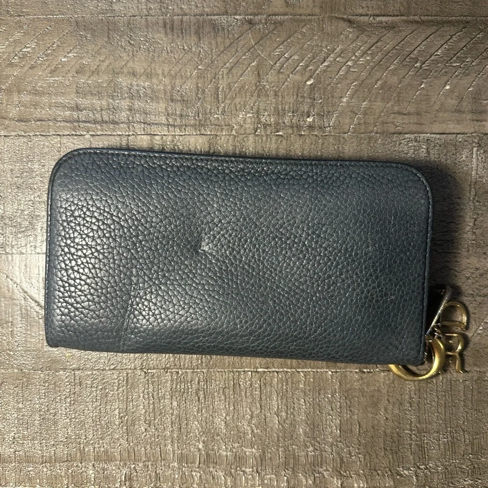 Dior Diorissimo Navy and Pink Leather Wallet